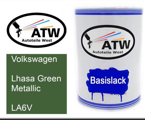 Volkswagen, Lhasa Green Metallic, LA6V: 500ml Lackdose, von ATW Autoteile West.